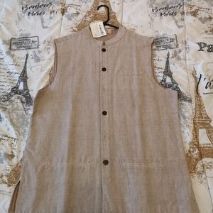 NWT FabIndia Nehru Jacket Cotton Firdaus Size 42